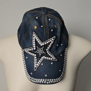 4/$20 ❤️ Denim Star Gemstone Baseball Cap